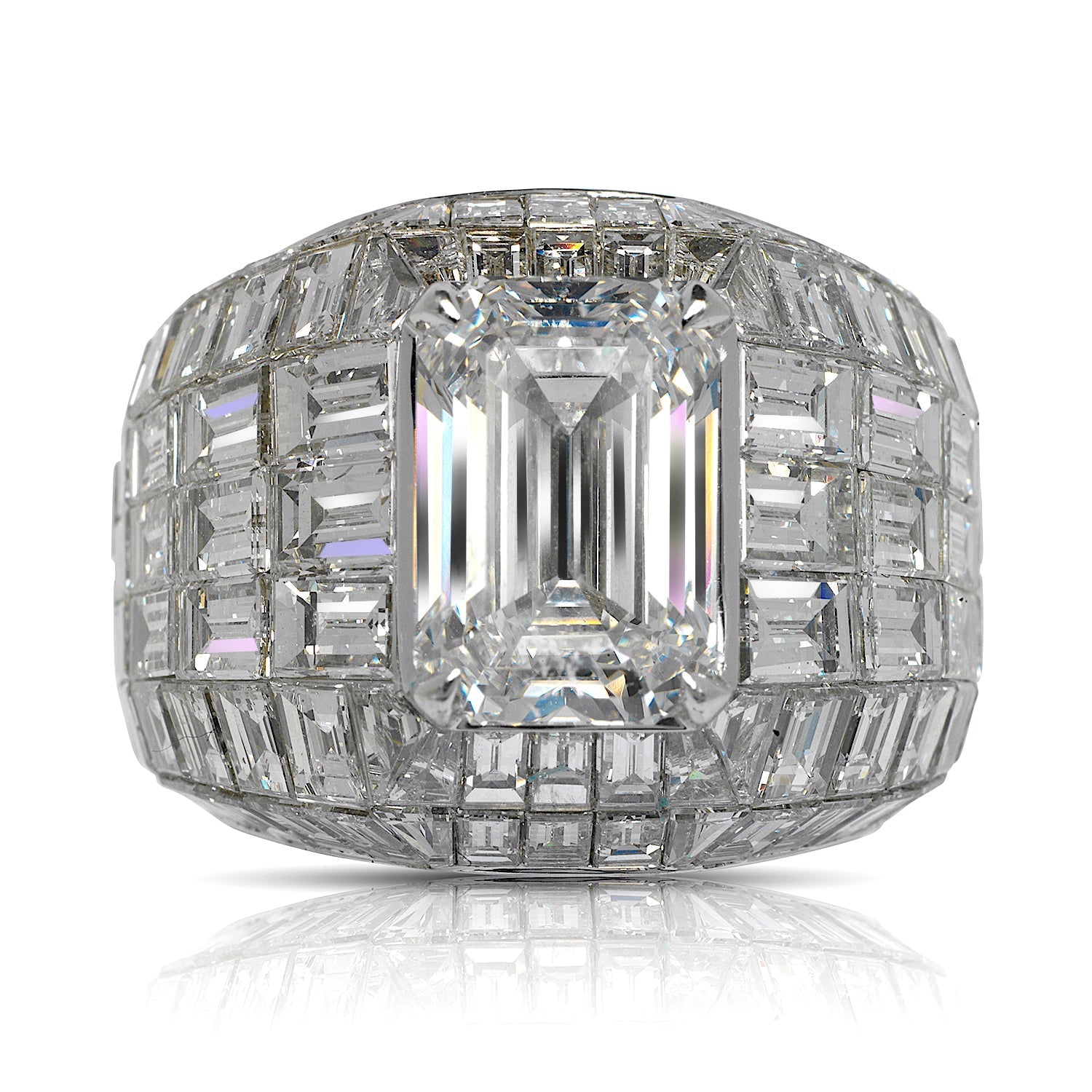 50CT Geometric Mens Diamond Pinky Ring 18K - Adina Jewelers