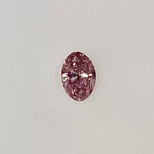 Fancy Purplish Pink Argyle Diamond Oval Shaped 0.29 Carat Front View