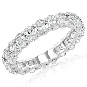 3-4 Carat Oval Cut Diamond Eternity Band in Platinum 20 pointer Side View