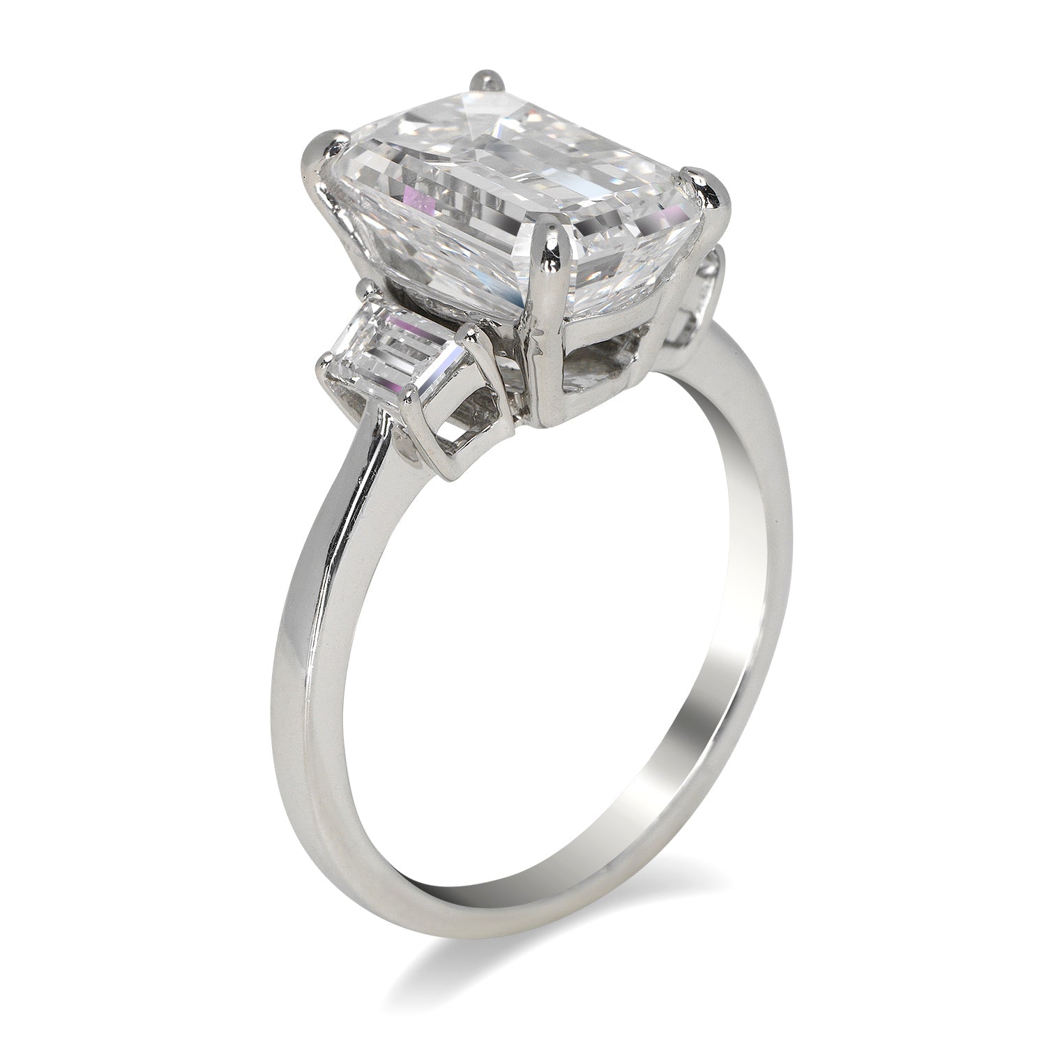 Kimi 3-Carat Emerald Cut Three-Stone Engagement Ring – Nekta New York