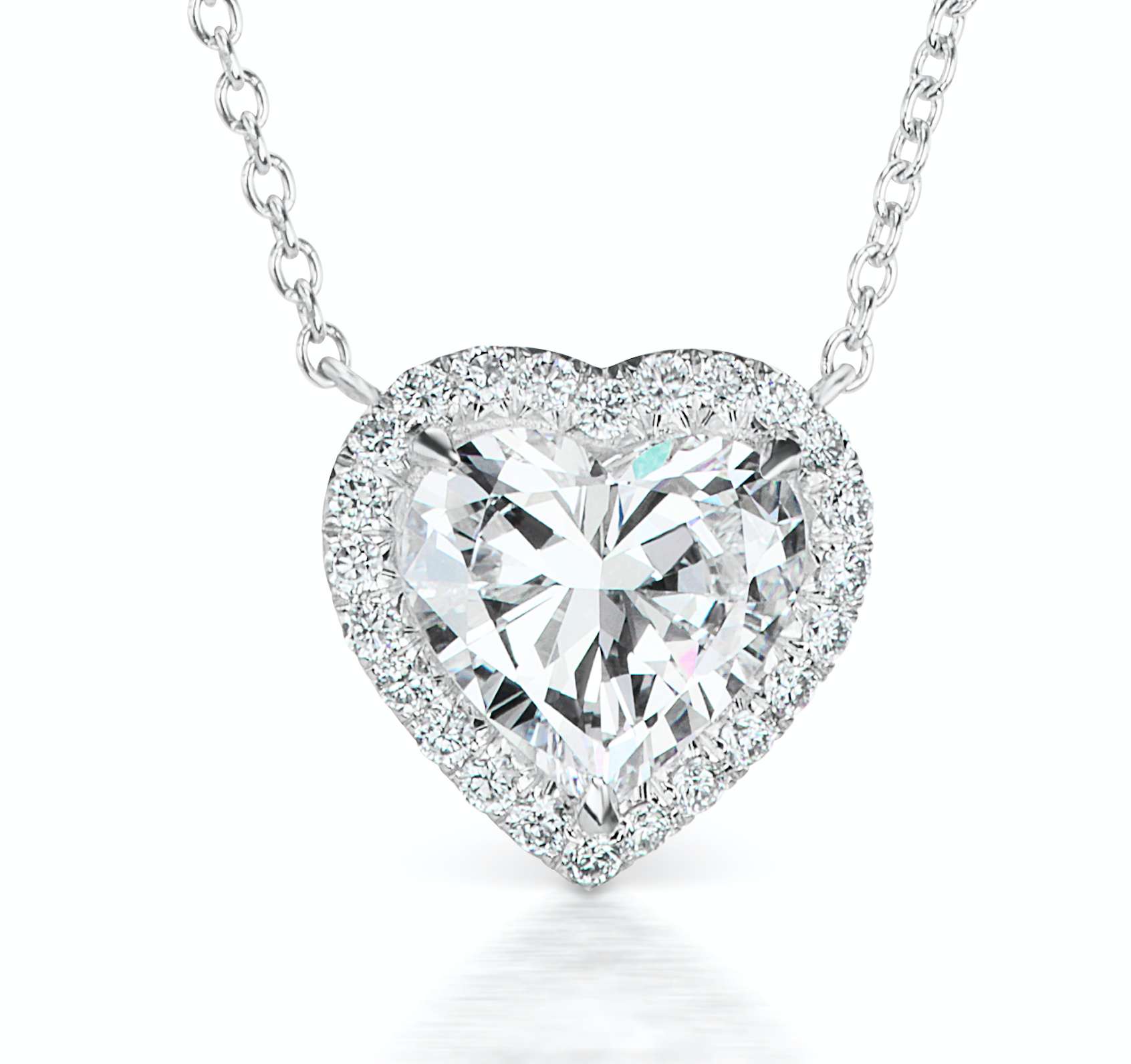 3 carat cheap diamond heart necklace