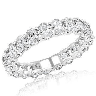  3 Carat Oval Cut Diamond Eternity Band in Platinum 15 pointer Side View