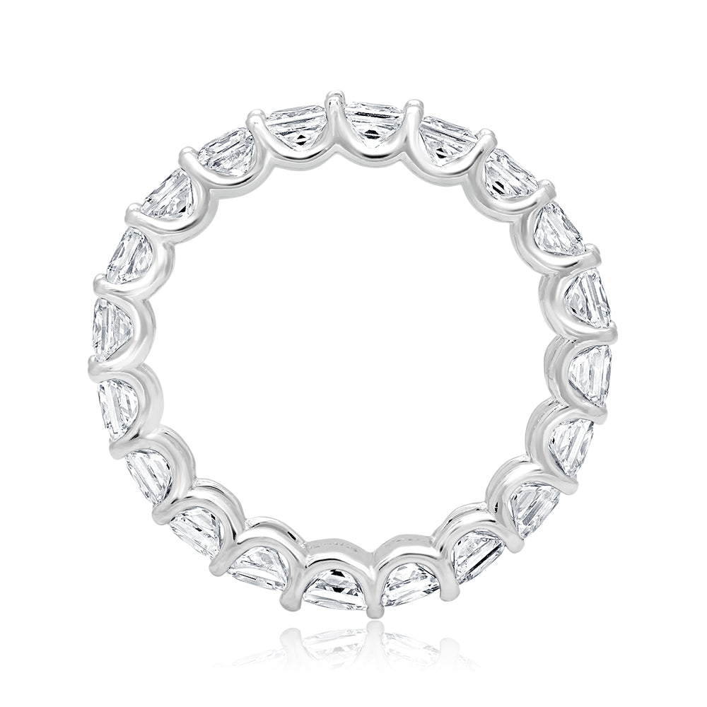 3 Carat Princess Cut Diamond Eternity Band in Platinum 15 pointer Front View