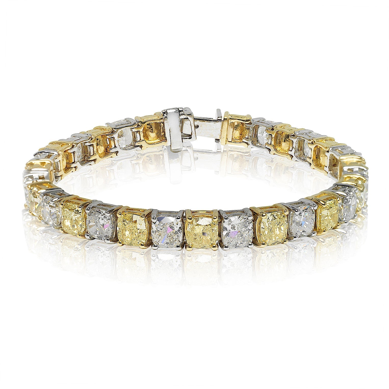 Multi Fancy Color Diamond By The Yard Bracelet Unique 0.25 Carat 14k Yellow  Gold Handmade