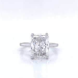 4 Carat Cushion Cut Lab Grown Diamond Engagement Ring. Solitaire.  IGI Certified