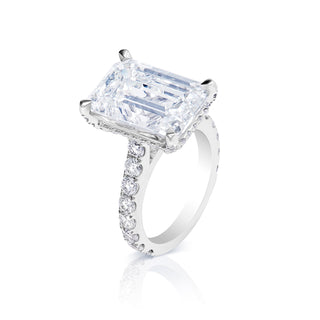 Lark 13 Carat Emerald Cut Lab Grown Diamond Engagement Ring Side View