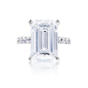 Lark 13 Carat Emerald Cut Lab Grown Diamond Engagement Ring Front View