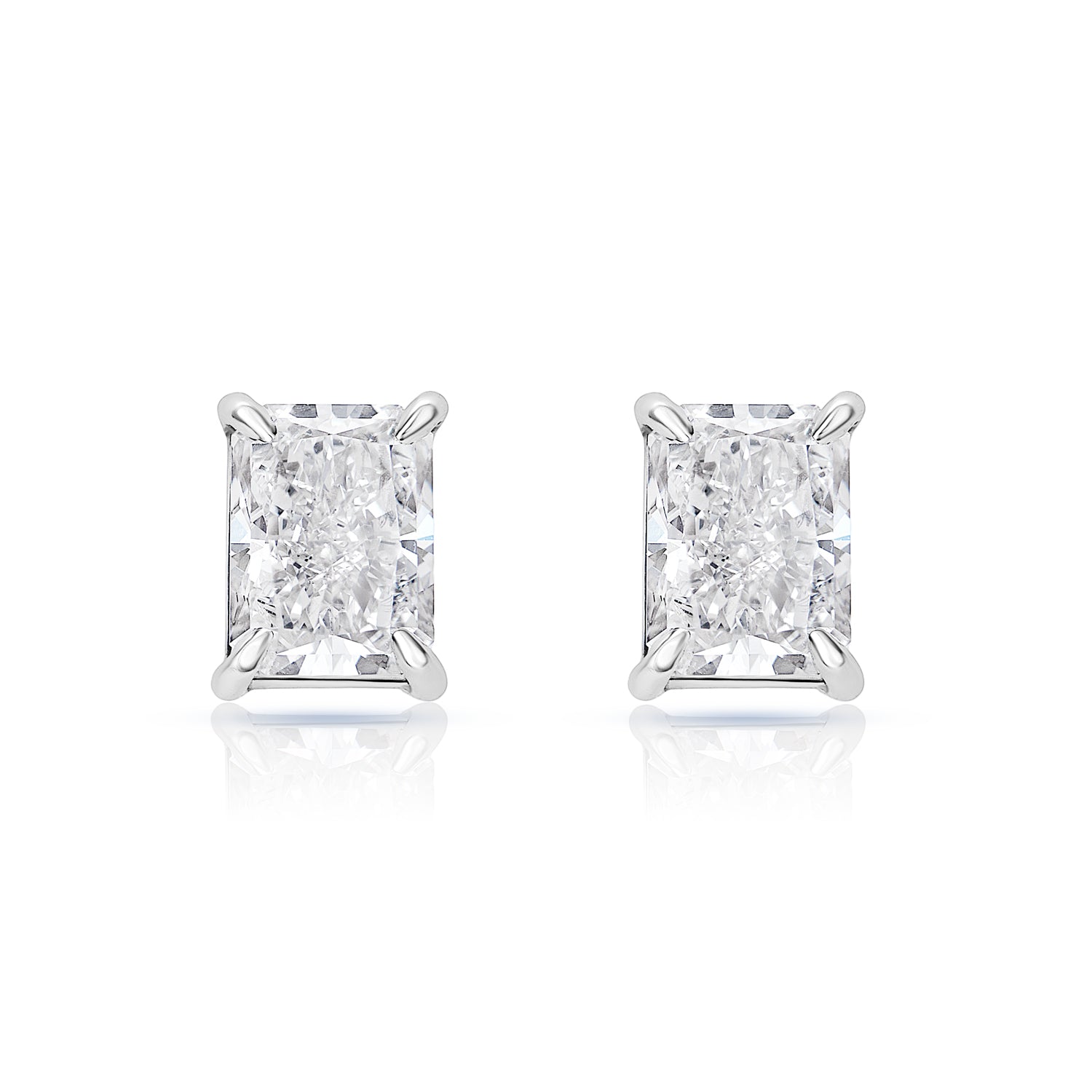 Radiant cut diamond studs Clearance