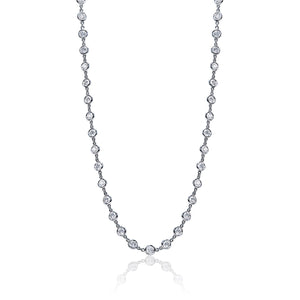 Kora 12 Carat Round Brilliant Diamonds By The Yard Necklace in 14KP For Ladies Full View