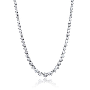 Heaven 23 Carat Round Brilliant Diamond Necklace in 14 Karat White Gold For Ladies Full View