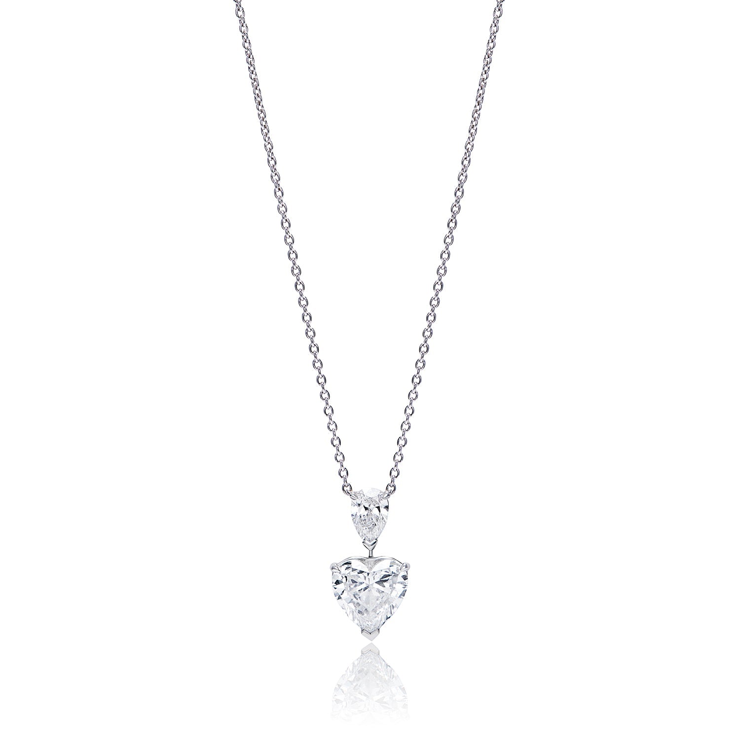 Mauli Jewels Engagement Necklace for Women 1/4 Carat Unique Design Two  Stone Diamond Pendant 4 prongs 14K White Gold With 18'' Chain|Silver Chain  - Walmart.com