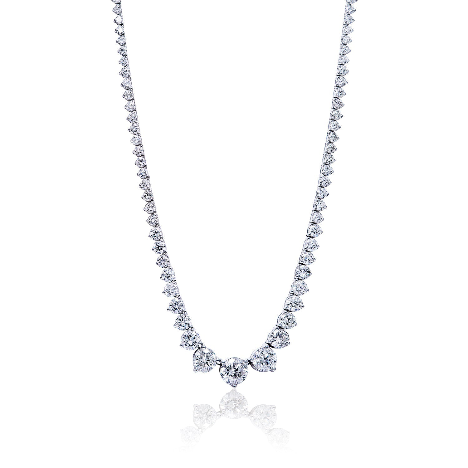 Joelle 26 Carat Round Brilliant Diamond Necklace in 14kt White Gold
