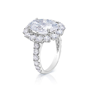 Carolina 9 Carat Round Brilliant Diamond Engagement Ring in White Gold. Side View
