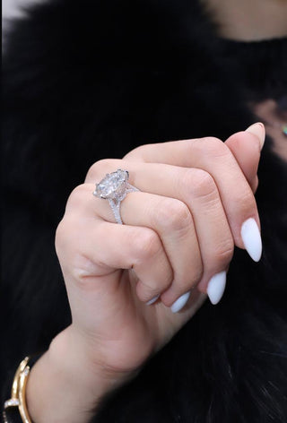 Claudia 15 Carat Round Brilliant Diamond Engagement Ring in Platinum. EGL