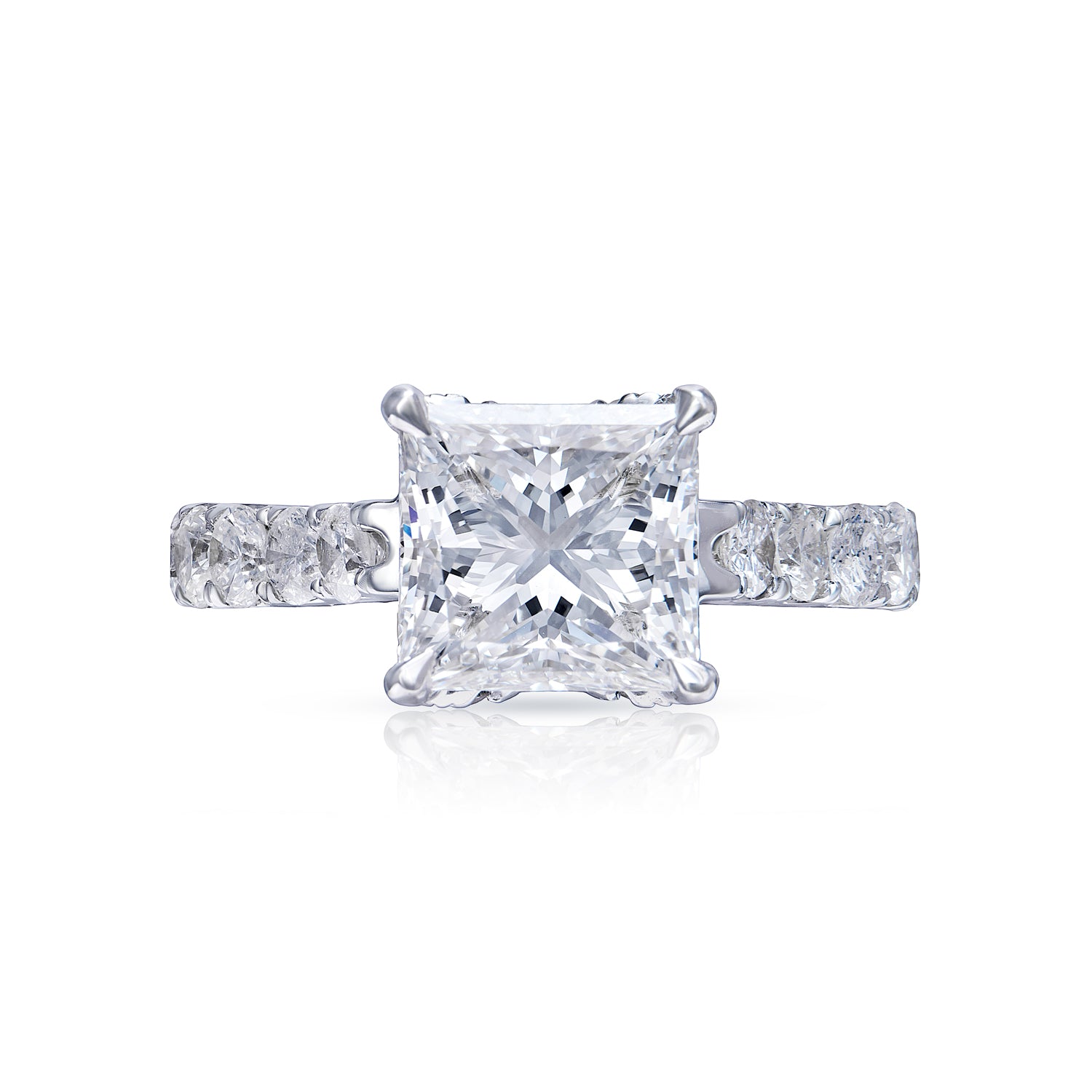 LADON 4 Carat F VVS2 Princess Cut Lab Grown Diamond Engagement Ring Front View