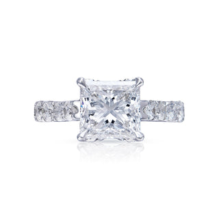 LADON 4 Carat F VVS2 Princess Cut Lab Grown Diamond Engagement Ring Front View