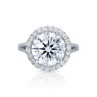 Lyric 6 Carat Round Brilliant Lab Grown Diamond Engagement Ring in White Gold Feront View