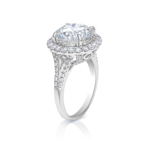 Lyric 6 Carat Round Brilliant Lab Grown Diamond Engagement Ring in White Gold Side View