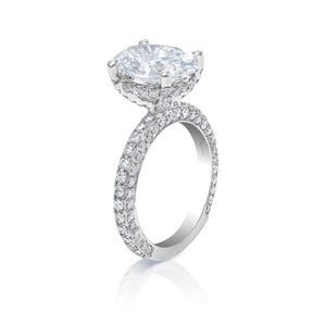 Landyn 6 Carat G SI1Oval Cut Lab-Grown Diamond Engagement Ring in 18kt White Gold Side View