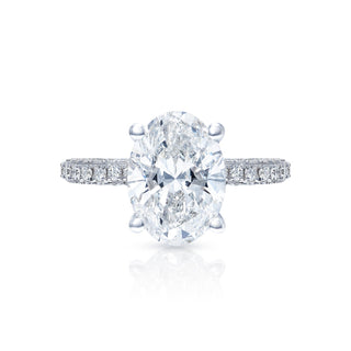Landyn 6 Carat G SI1Oval Cut Lab-Grown Diamond Engagement Ring in 18kt White Gold Front View