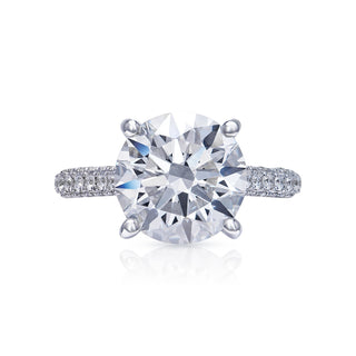 Liv 7 Carats G VS2 Round Cut Lab-Grown Diamond Engagement Ring VS2 in White Gold Front View