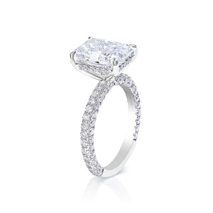 Livia 5 Carats G SI1 Radiant Cut Lab-Grown Diamond Engagement Ring in White Gold Side View
