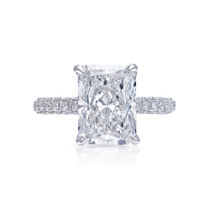 Livia 5 Carats G SI1 Radiant Cut Lab-Grown Diamond Engagement Ring in White Gold Front View