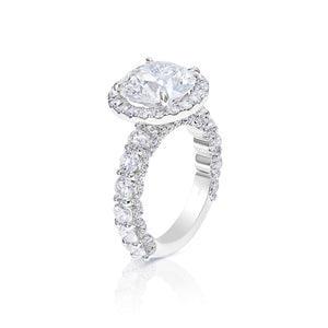 Lacey 7 Carats G VS2 Round Cut Lab-Grown Diamond Engagement Ring in White Gold Side View