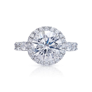 Lacey 7 Carats G VS2 Round Cut Lab-Grown Diamond Engagement Ring in White Gold Front View