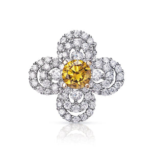 Aurelia 4 Carat Round Brilliant Diamond Engagement Ring in 18k White Gold Front View