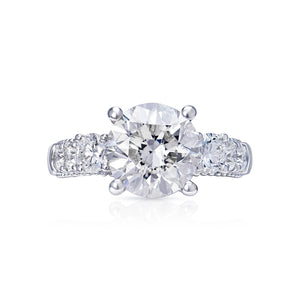 Aviana 4 Carat G VS2 Round Brilliant Cut Diamond Engagement Ring in 18kt White Gold Front View