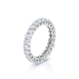 Imani 4 Carat Oval Cut Diamond Engagement Ring in 14 Karat White Gold Side View
