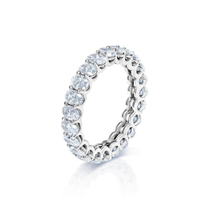 Imani 4 Carat Oval Cut Diamond Engagement Ring in 14 Karat White Gold
