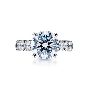 Luella 5 Carat H VS1 Round Brilliant Lab Grown Diamond Engagement Ring in Platinum Front View