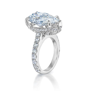 Lillianna 9 Carat H VS1 Pear Shape Lab Grown Diamond Engagement Ring in White Gold Side View