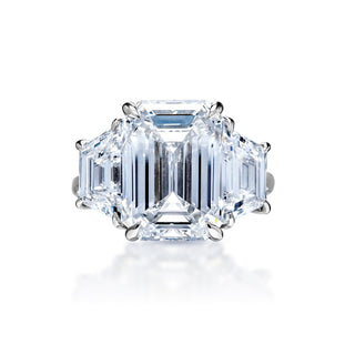 Laurita 12 Carat F VS2 Emerald Cut Lab Grown Diamond Engagement Ring in Platinum Front View