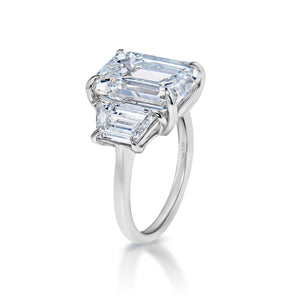 Laurita 12 Carat F VS2 Emerald Cut Lab Grown Diamond Engagement Ring in Platinum Side View