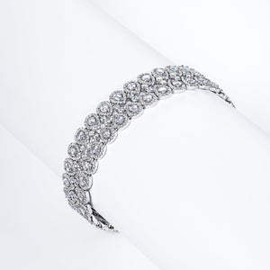 Alana 12 Carats Pear Shape Diamond Double Row Bracelets in 18k White Gold on wrist view