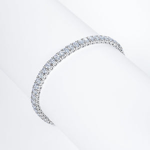 Nyla 11 Carats Oval Cut Diamond Single Row Bracelet in 18k White Gold on wrist view