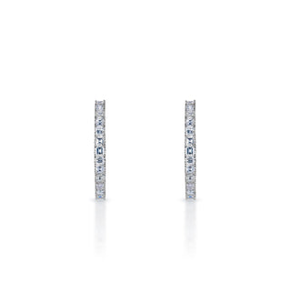 Ana 5 Carat Asscher Cut Diamond Hoop Earrings in 14k White Gold Front View