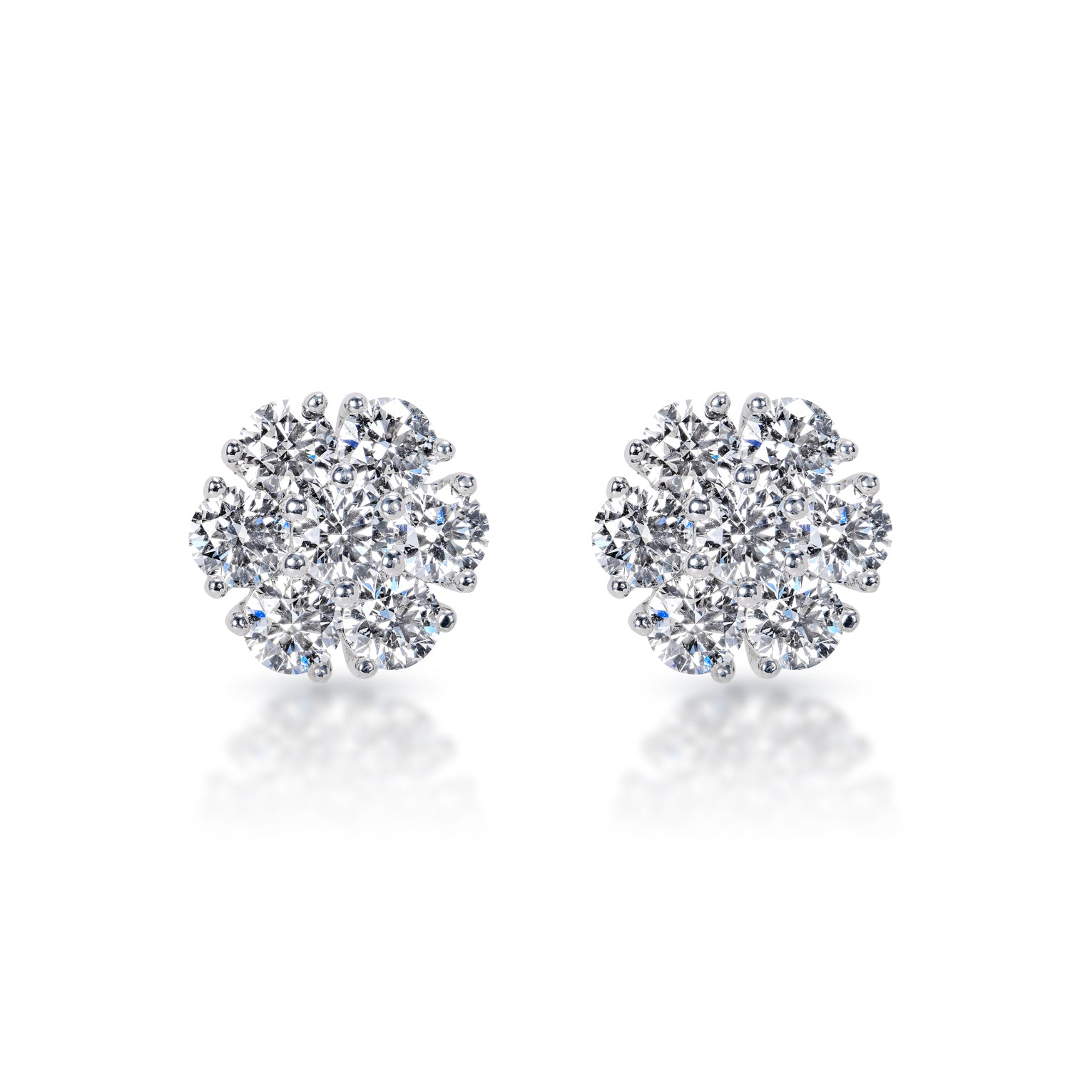 Seven stone diamond stud earrings Clearance