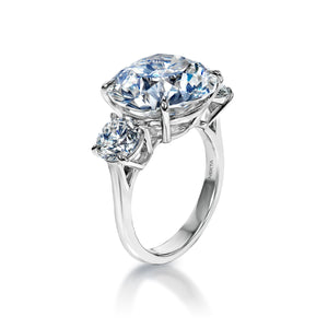 Dior 12 Carats I VVS1 Round Brilliant Diamond Engagement Ring in Platinum Side View