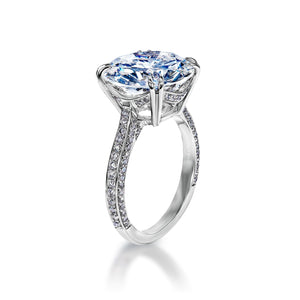 Amalia 8 Carats E VS2 Round Brilliant Diamond Engagement Ring in 18k White Gold Side View