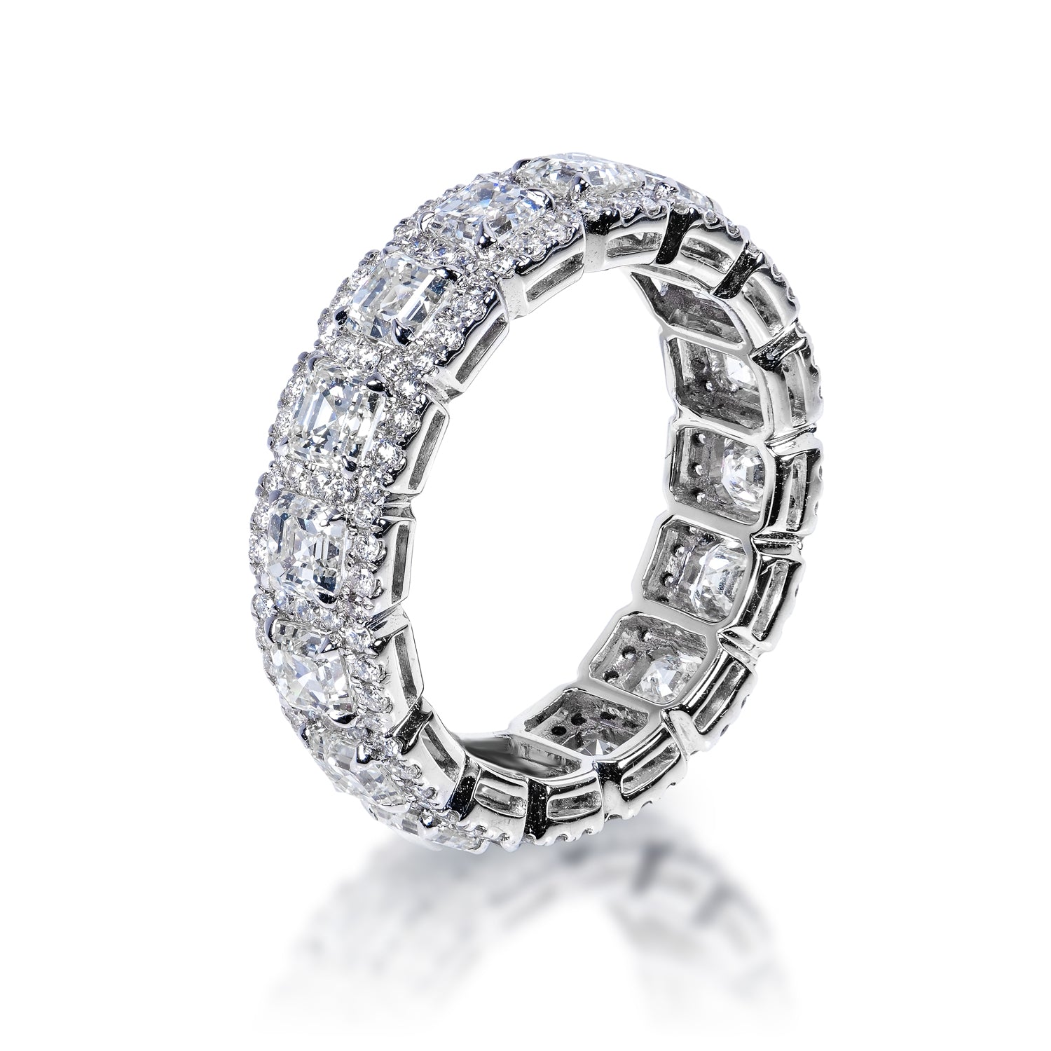 Asscher Cut Diamond Eternity Ring (5.0 ct. tw.) | Rare Carat®