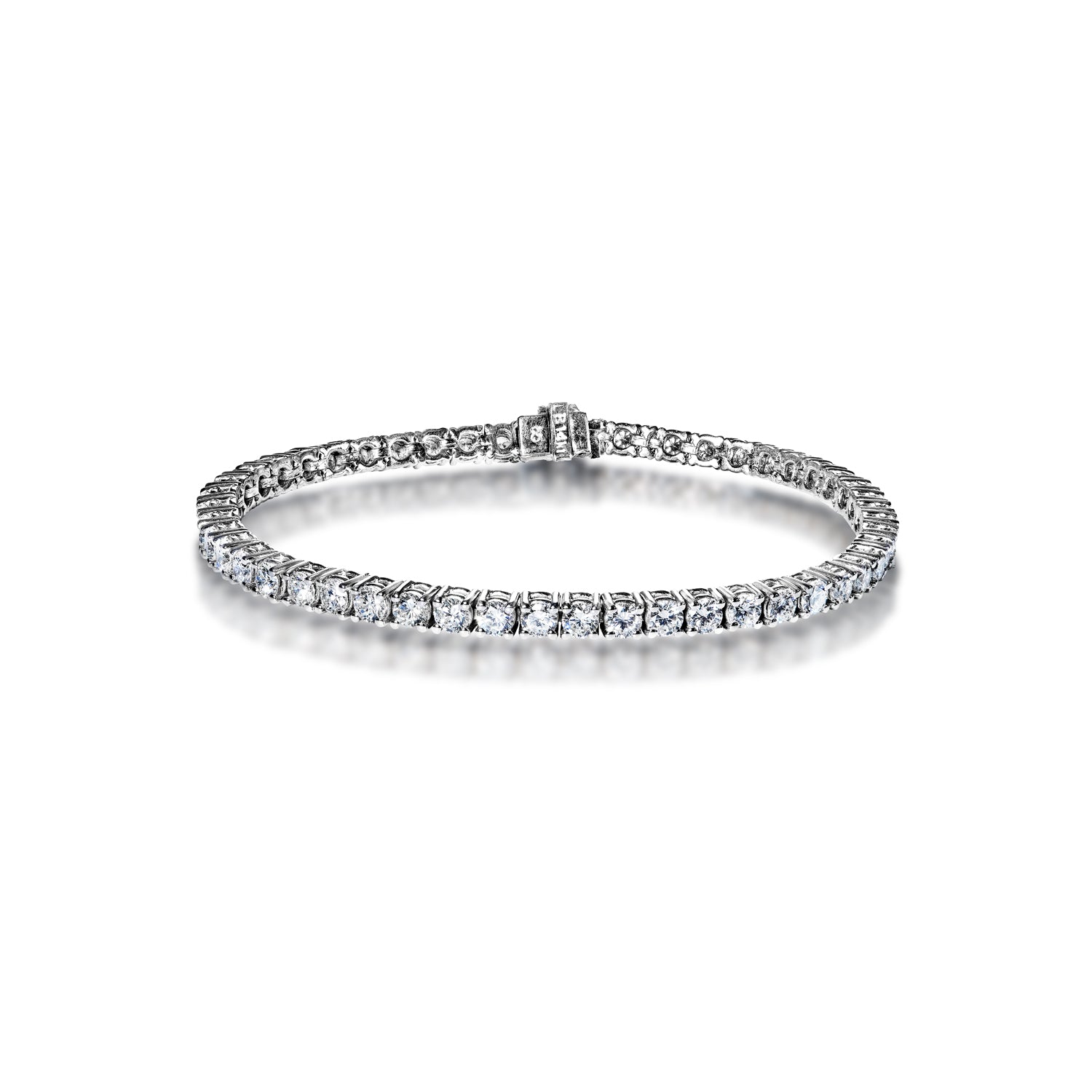 S925 Silver 4mm Moissanite Single Row Diamond Bracelet Female Support on  Behalf of the Delivery - AliExpress