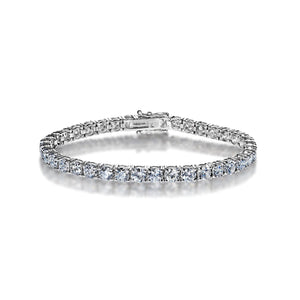 Celeste 13 Carat Round Brilliant Single Row Diamond Bracelet in 14k White Gold Full View