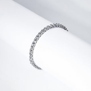 Lenny 10 Carat Round Brilliant Single Row Lab Grown Diamond Bracelet in 14k White Gold 