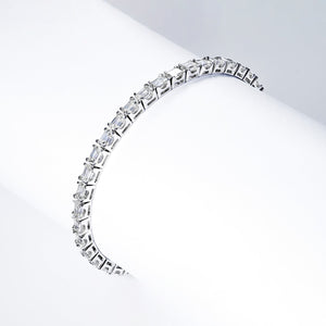 Sienna 13 Carat Emerald Single Row Diamond Tennis Bracelet in 14k White Gold