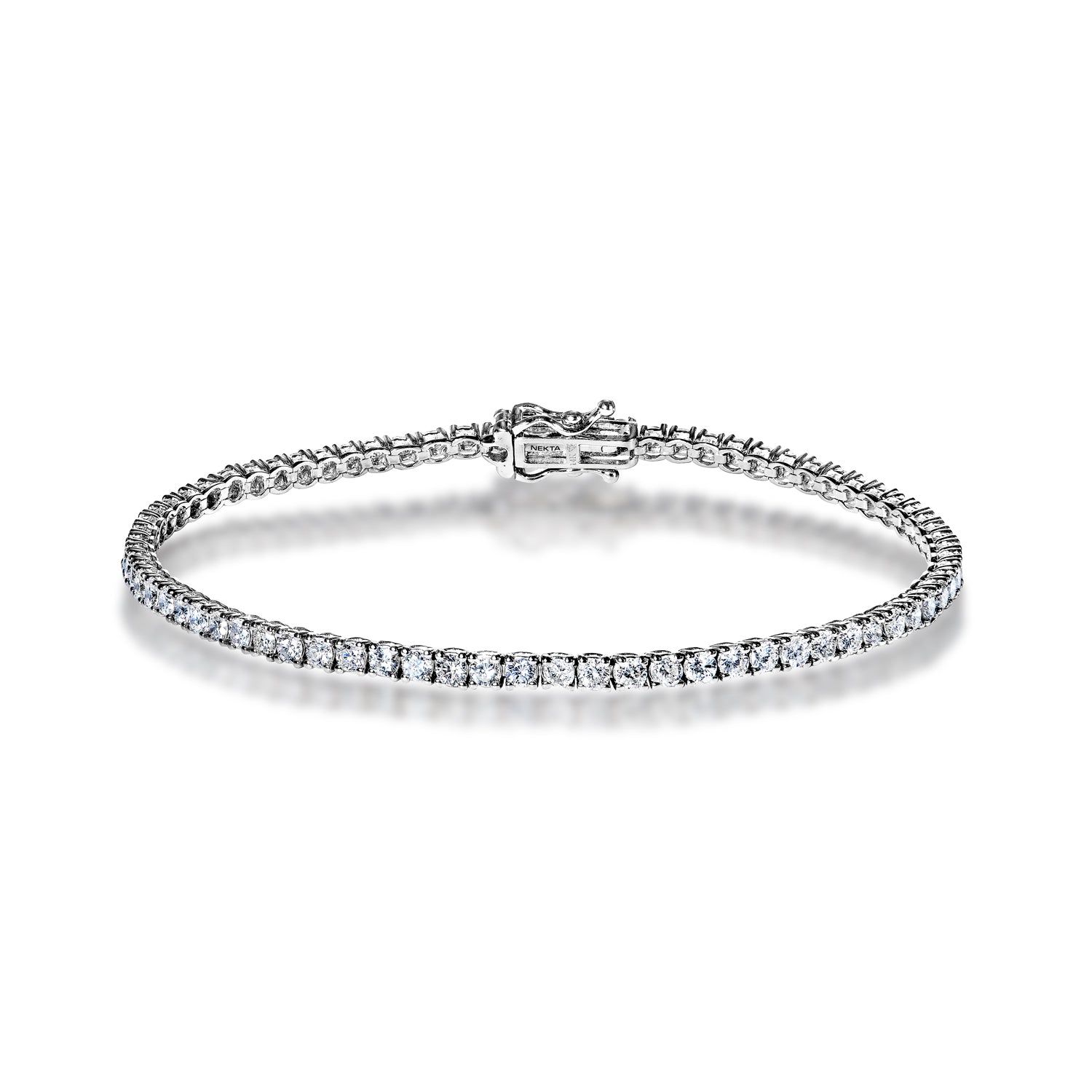 4 Carat Two Row Womens Diamond Tennis Bracelet 14K White Gold – Avianne  Jewelers