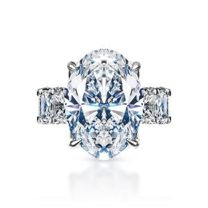 Kara 24 Carat Oval Cut Diamond Engagement Ring in Platinum. GIA Certified Front View